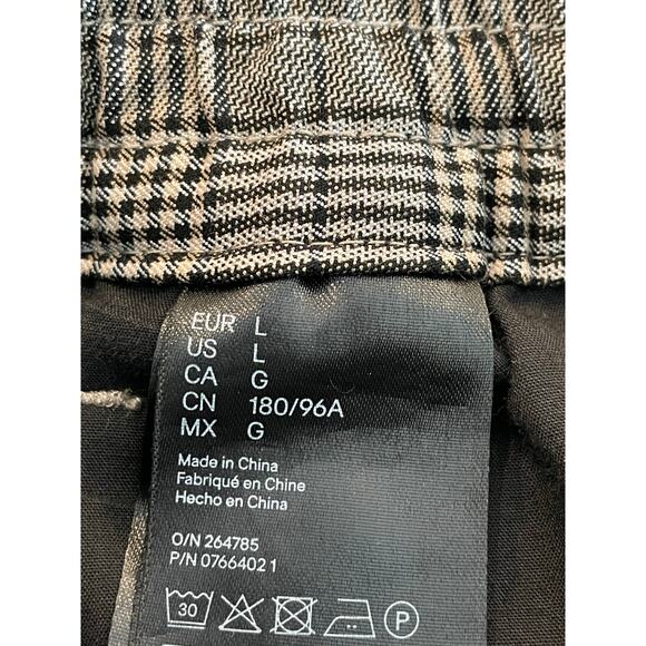 H&M Men's SlimFit Coupe Etroite black plaid pant Large - Picture 6 of 10